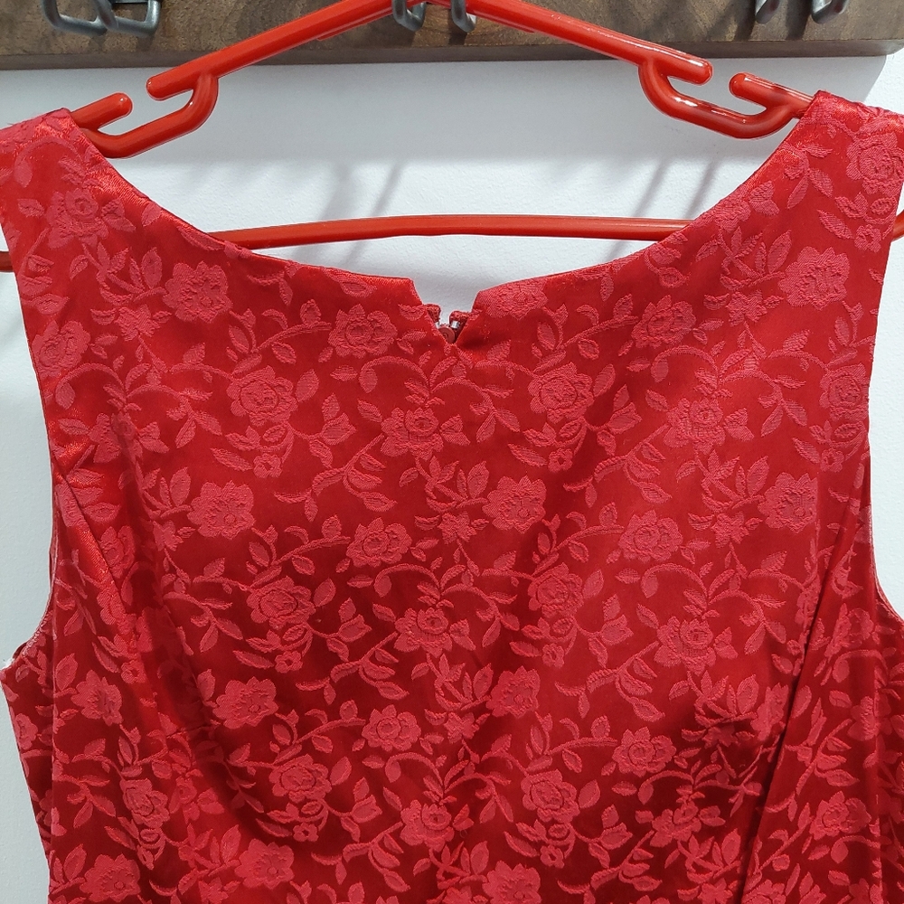 Be Smart Women's Medium Chic Sleeveless Red Floral Dress - Picture 4 of 13